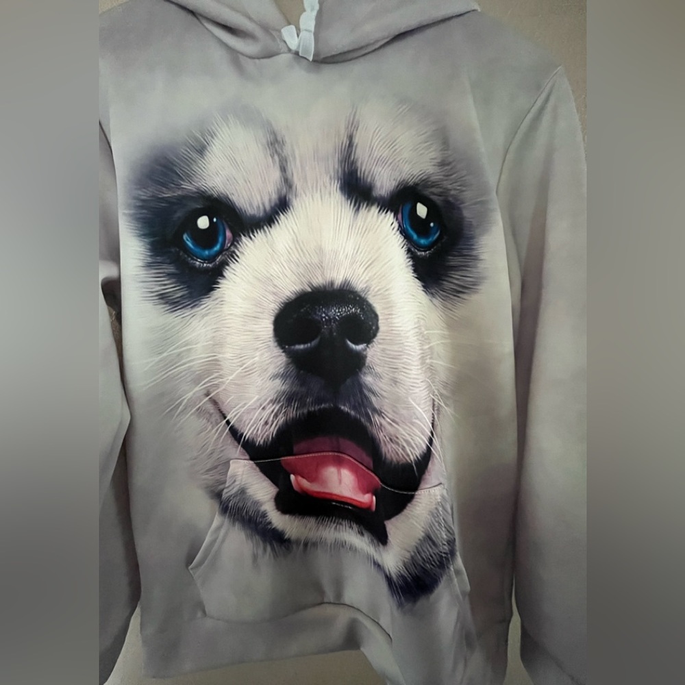 Husky face hoodie